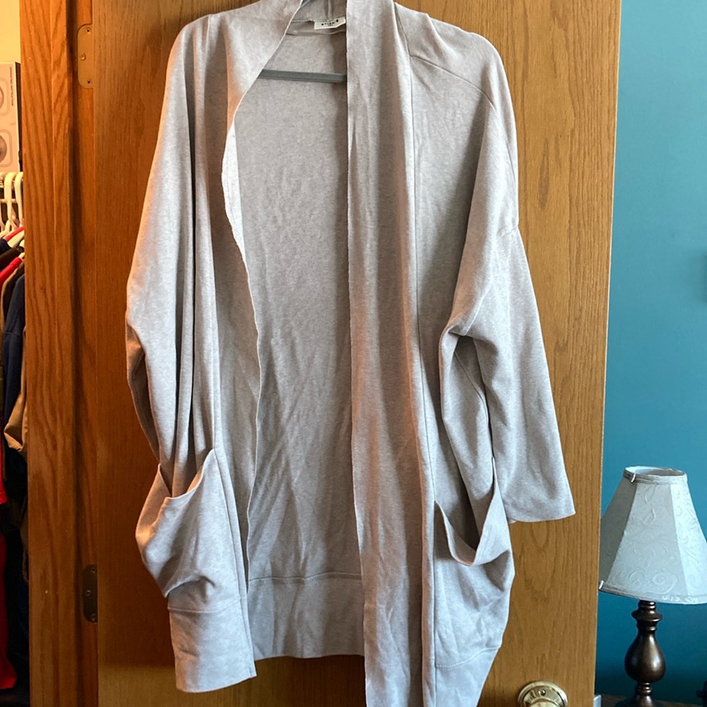 NWOT Pact Organic Cotton Airplane Wrap Cardigan in Beige Neutral Women sz XL/XXL
